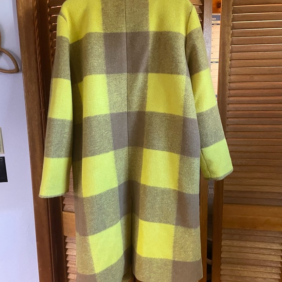 Boden Winter Wool Blend Coat - Yellow and Brown Plaid US 16/18 (UK20) - Picture 7 of 8